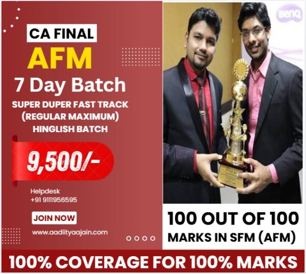 CA Final AFM Super Duper Fast Track Regular Maximum (7 Days Batch)