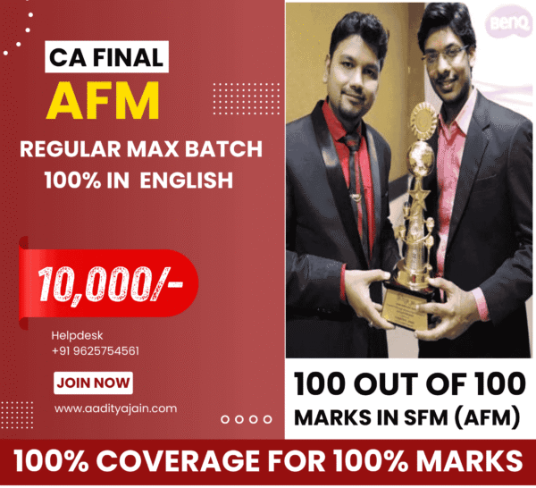 CA Final AFM Regular & Exam Oriented 100% In English