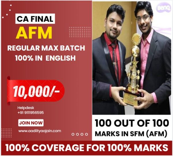 CA Final AFM Regular Exam Oriented (Maximum)100% In English (150 hrs)
