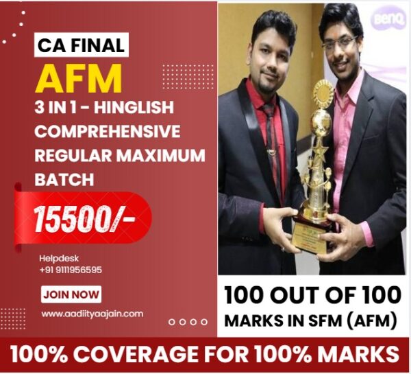 CA Final AFM 3 in 1 Comprehensive Batch (Regular Maximum)