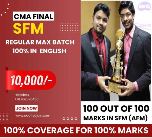 CMA Final SFM 100% English Regular Max Batch (150+ hrs)