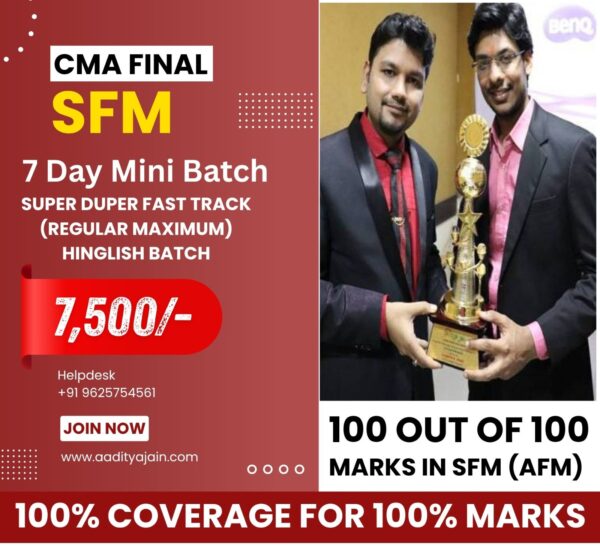 CMA FINAL SFM Super Duper Fast Track Minimum (7 Days Mini Batch)
